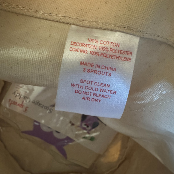 3 Sprouts Canvas Storage Bins Laundry Toy Basket Kids set of 3 elephant owl - Picture 6 of 9